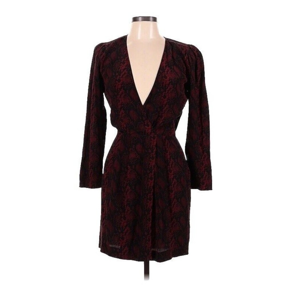 Nili Lotan Pamela Snakeskin Print Red Dress size Small